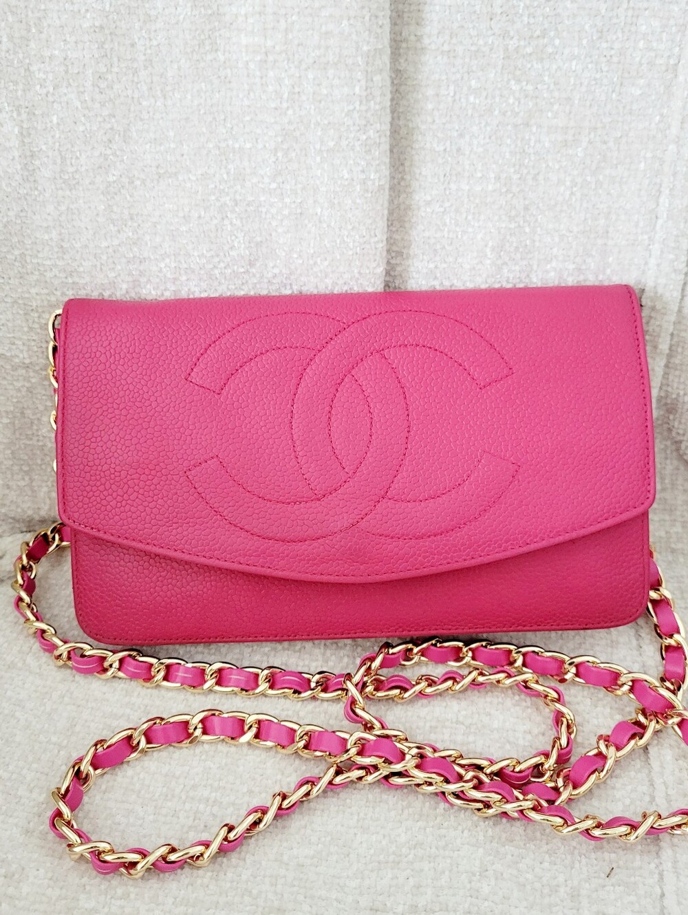 CHANEL Timeless Raspberry Pochette Clutch Crossbody